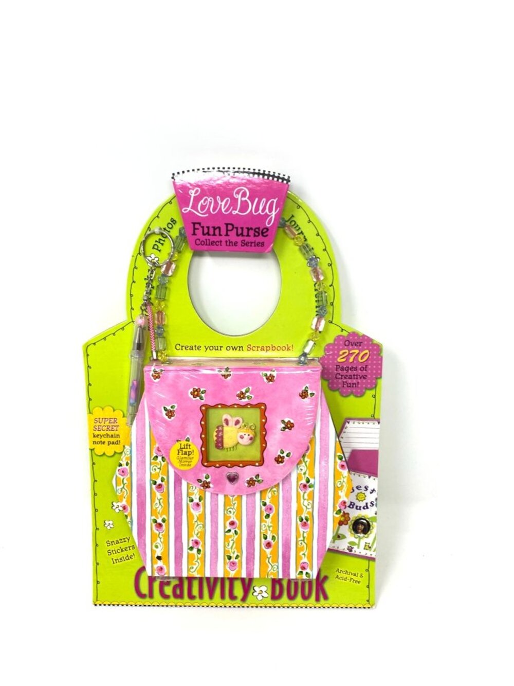Artistic Studios Love Bug Fun Purse Creativity Book Stickers Beaded Handle As Is